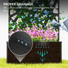 Raised Garden Bed with Trellis, Freestanding/Wall Mounted Metal Garden Box with Privacy Panel, Irregular Line Cut-Outs