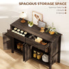 Side Cabinet, Farmhouse Kitchen Storage Cabinet w/ 2 Drawers and Shelves for Living Room, Entryway, Espresso