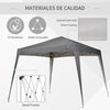 8' x 8' Pop Up Canopy, Outdoor Folding Tent, Portable Party Tent with Carrying Bag for Camping, Party, Picnic, Grey