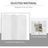 6ft Folding Room Divider, 4 Panel Wall Partition with Wooden Frame for Bedroom, Home Office, White