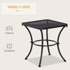 Square Outdoor Side Table, Metal Outdoor Patio Table, Garden Coffee Side Bistro Tables with Mesh Grid Top for Balcony, Porch, Backyard, 17.7