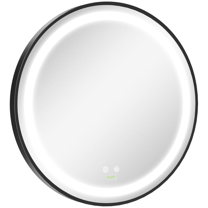 LED Bathroom Mirror for Vanity, Dimmable Lighted Anti Fog Wall Mirror with 3 Temperature Colors, Plug-in, 24 Inch