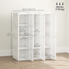 Portable Wardrobe, Foldable Plastic Closet with 8 Compartments, 2 Hanging Rods and Magnetic Clear Doors