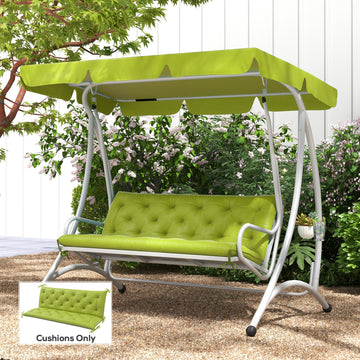 3-Seater Outdoor Bench Swing Chair Replacement Cushions for Patio Garden, Light Green