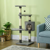 46Inch Scratching Cat Tree, Multi Level Cat Tower for Large Cats Adult with Toys and Condo, Grey