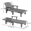 Set of 2 Tanning Chair, 5 Positions Adjustable Outdoor Lounge Chairs with Foldable Side Table