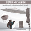 10ft Cantilever Patio Umbrella with 360° Rotation, Crank & Cross Base for Garden Deck Pool Backyard, Grey