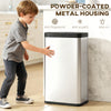 12 Gallon Sensor Can, Automatic Garbage Can with Soft-Close Lid, Fingerprint-Proof Stainless Steel, Silver
