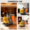 Commercial Janitorial Cart with 3 Tier Shelves, Cleaning Cart with Rubbish Bag and Mop Mount for Hotel Restaurant, Grey