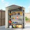 4.5 x 3ft Outdoor Storage Shed, Waterproof Metal Garden Shed with Lockable Door for Backyard, Patio, Lawn, Light Grey
