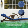 Set of 2 Wicker Chaise Lounge Chair Outdoor Patio Lounger with 5 Adjustable Back, Wheels, Cushion and Armrests, Blue