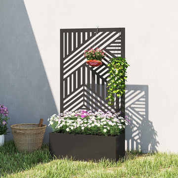 Metal Planter Box with Trellis, 44.5