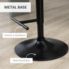 Modern Bar Stools PU Leather Set of 2 Swivel Bar Height Barstools Chairs with Adjustable Height, Round Heavy Metal Base and Footrest, Black