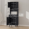 Modern Kitchen Buffet with Hutch Wooden Storage Cupboard with Microwave Counter 2 Cabinet and Drawer for Dining Room Living Room