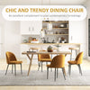 Modern Dining Chairs, Mid-Back Velvet-touch Upholstery Side Chair, Table Chair for Living Room, Dining Room, Yellow, Set of 4