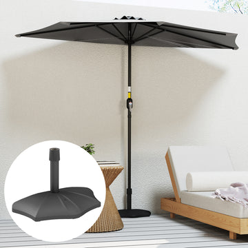 28 lbs Concrete Half Patio Umbrella Base Stand, Patio Umbrella Stand for 1.26
