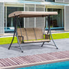 3 Person Porch Swing Outdoor Swing Chair with High Back Design, Side Pouches and Adjustable Canopy