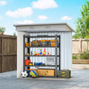 7' x 4' Outdoor Storage Shed, Metal Garden Tool Storage House Organizer with Lockable Sliding Doors and Vents for Backyard Patio Lawn, Yellow