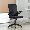 Ergonomic Office Chair, Swivel Desk Chair with Lumbar Support and Adjustable Height, Flip-up Armrests, Wheels, Black