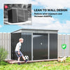 9' x 4' Galvanized Steel Garden Storage Shed with Lockable Doors, Gloves and 2 Air Vents for Backyard, Patio, Lawn, Dark Grey