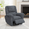 Power Recliner Chair, Fabric Upholstered Recliner Chair with USB Ports, Swivel and Rocking Function, Footrest, Dark Grey