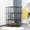 39 Pcs Small Animal Cage Bunny Hutch Portable Metal Wire with Ramps for Kitten Chinchilla, Black