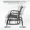 Patio Glider Outdoor Glider Chair with Breathable Mesh Seat & Backrest, Armrests and Metal Frame, Black