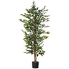 5FT Artificial Ficus Tree, Fake Tree with Leaves, Faux Plant in Nursery Pot for Indoor Decoration