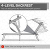 Outdoor Lounge Chair, Adjustable Folding Chaise Lounge, Tanning Chair with Sun Shade for Beach, Camping, Hiking, Backyard, Light Grey