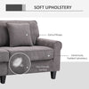 Modern 3 Seater Sofa, Corduroy Fabric 3 Seater Couch with Pine Wood Legs and Rolled Armrests for Living Room, Light Grey