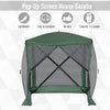 Pop-Up Tent, Foldable Screen Tent with Carry Bag, Zippered Door and Ground Stakes, Fits 3-4 People, Green