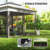 11' x 11' Pop Up Canopy 2-Tier Soft Top Shelter Event Tent w/ Netting Carry Bag for Patio Backyard Garden, Mixed Grey