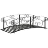 6FT Steel Garden Bridge with Safety Siderails, Decorative Arc Landscaping Bridge for Backyard Creek Stream Pond, Black