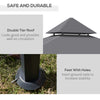 8' x 5' BBQ Grill Gazebo Tent with Double Tiered Canopy for Outdoor Sun Shade, Grey