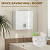 2-Piece Simple Medicine Cabinet Wall Mounted, Bathroom Wall Cabinet with 2 Doors and Adjustable Shelf Storage, White