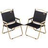 Set of 2 Camping Chair, Lightweight Folding Chair, Portable Armchairs, Excellent for Festivals, Fishing, Beach and Hiking, Black