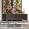 Raised Garden Bed with Trellis, Plastic Raised Flower Bed with Drainage Holes and Drain Plugs