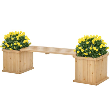 Garden Planter with Raised Garden Bed Bench for Patio Park, 69.25