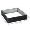 4' x 4' x 1' Raised Garden Bed Galvanized Steel Planter Box for Vegetables, Flowers, Herbs, Grey