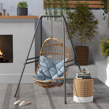 Hammock Chair Stand, Hanging Heavy Duty Metal Frame Hammock Stand for Hanging Hammock Air Porch Swing Chair, Egg Cahir, Indoor & Outdoor Use, 48.8