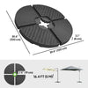 4PCs Cantilever Umbrella Base Weights for Offset Banana Parasol, Wicker Effect HDPE Water or Sand Filled Patio Umbrella Weights with Built-in Handles, Black