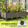 Raised Garden Bed with Arch Trellis, Raised Bed for Garden on Wheels with Side Trellis for Climbing Plants, Flowers