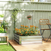 Galvanized Raised Garden Bed with Trellis for Climbing Plants, Outdoor Planter Box with Open Bottom, Silver