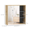 Wall Mount Medicine Cabinet with Mirror, Bathroom Cabinet Storage Organizer with 2 Doors, Cupboards and Shelves, Natural