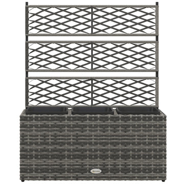Wicker Raised Garden Bed with Trellis, 42