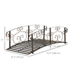 6FT Steel Garden Bridge with Safety Siderails, Decorative Arc Landscaping Bridge for Backyard Creek Stream Pond, Brown