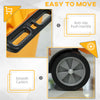 Janitorial Cart with 3 Shelves, Cleaning Cart on Wheels with Rubbish Bag and Mop Holders for Hotel, Housekeeping, Black