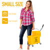 Compact Mop Bucket with Wringer, Mop Bucket on Wheels, 5 Gallon, Separate Dirty and Clean Water, Yellow
