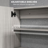 Bathroom Mirror Cabinet, Wall-Mounted Storage Organizer with Double Doors, Adjustable Shelf, Grey