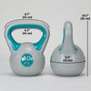 Soozier 22 lb Soft Kettlebell, Sand Filled Weight with Grip Handle, Solid Kettlebell Weight for Full Body Workout, Light Blue